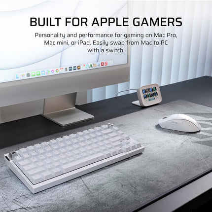 Corsair K65 Plus Wireless 75% RGB Hot-Swappable Mechanical Gaming Keyboard for Mac and iPad � Pre-Lubricated MLX Red v2 Linear Switches, Sound Dampening � QWERTY NA Layout � Frost White