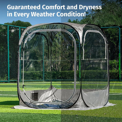 EAST OAK Weather Sports Tent for Fishing & Outdoors | Pop Up Bubble Tent Instant Sun & Rain Shelter | No Condensation, Spacious Interior, Ultra Visibility | All Weather Protection | 50L*50W*68.9H