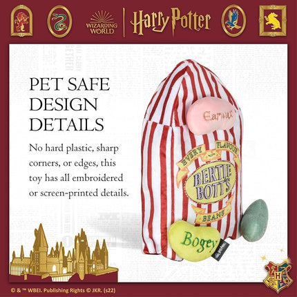 Harry Potter 10 Inch Bertie Botts Jelly Bean Burrow Pet Toy | Plush Dog Toy With Jelly Beans