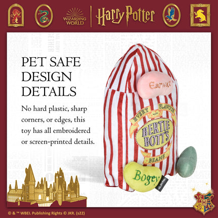 Harry Potter 10 Inch Bertie Botts Jelly Bean Burrow Pet Toy | Plush Dog Toy With Jelly Beans