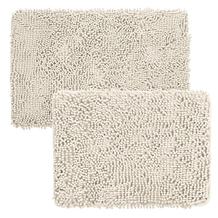 Bedford Home 2-Piece Memory Foam Shag Bath Mat, White