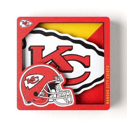 YouTheFan NFL Kansas City Chiefs 3D Logo Series Magnets