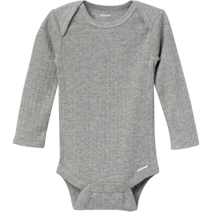 Gerber Unisex Baby Multi-pack Onesies Bodysuits (Short and Long Sleeve), Tan Little Apples, 0-3 Months