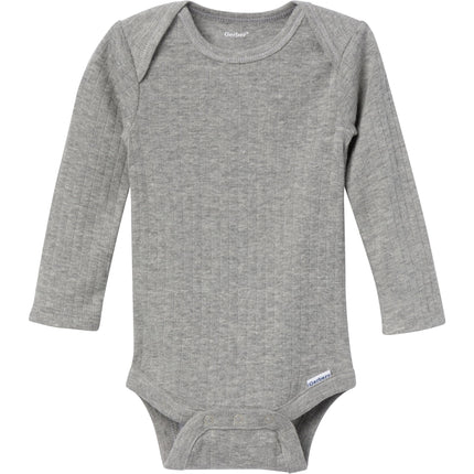 Gerber Unisex Baby Multi-pack Onesies Bodysuits (Short and Long Sleeve), Tan Little Apples, 0-3 Months