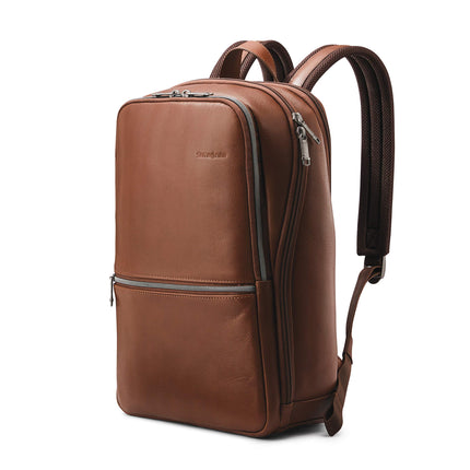 Samsonite Classic Leather Slim Backpack, Cognac, O