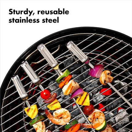 OXO Outdoor Stainless Steel Grilling Skewer Set, 6-Piece