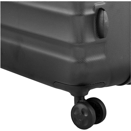 Amazon Basics Hard Shell Large Suitcase - Expandable ABS Travel Luggage with 4 Double Spinner Wheels - Scratch Resistant and Lightweight Construction - 78 x 52.6 x 32cm - Black