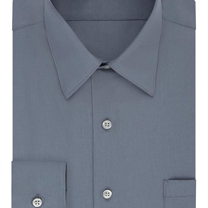 Van Heusen Men's Big Dress Shirt Tall Fit Poplin, Grey, 20" Neck 35"-36" Sleeve