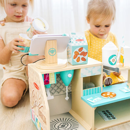 Melissa & Doug Cafetería de Juguete de Madera Barista | Juguete de Madera para Niños | Juego de Roles | Juguete Montessori | 3+ | Regalo para Niños o Niñas - Certificado FSC