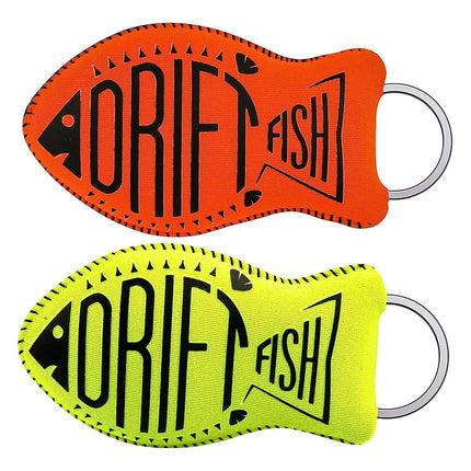 DriftFish Floating Neoprene Boat Keychain Key Float | Jumbo Size | Float 5 to 6 Keys | Waterproof Key Chain, Green and Orange