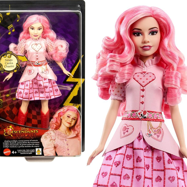 Mattel Disney Descendants: The Rise of Red Singing Bridget, Young Queen of Hearts Doll in Movie-Inspired Clothes, Sings �Shuffle of Love� in English