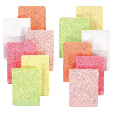 Hudson Baby Unisex Baby Rayon from Bamboo Woven Washcloths 12pk, Citrus, One Size