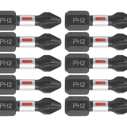 Bosch ITPH21B Impact Tough 1 In. Phillips #2 Insert Bits