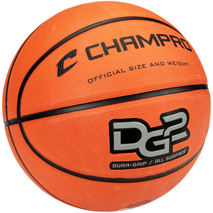 CHAMPRO Dura-Grip 230 Rubber Basketball, Women's Size 28.5, Competition Orange