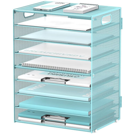 DALTACK 9-Tier Paper Letter Tray Desk Organizer wi