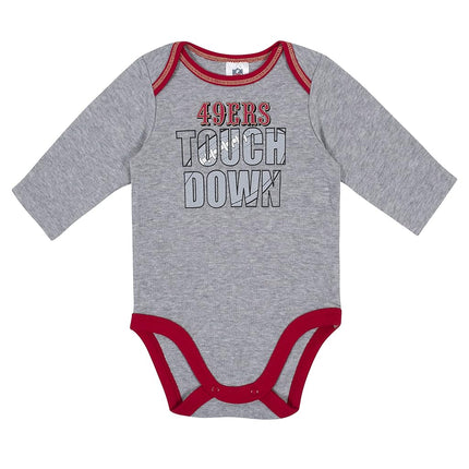 Gerber Unisex Baby NFL 2 Pack Long Sleeve Onesie Bodysuit, Team Color, 3-6 Months