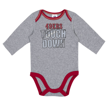 Gerber Unisex Baby NFL 2 Pack Long Sleeve Onesie Bodysuit, Team Color, 18 Months