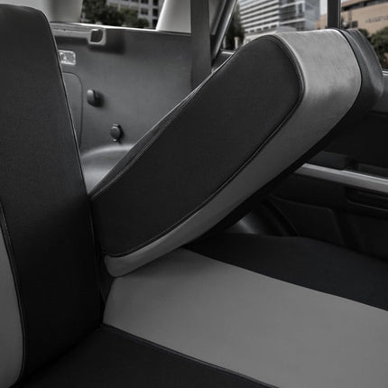 FH Group Back Seat Cloth Car Seat Cover - Universal Fit Rear Seat Covers for Cars with Rear Split Bench, Car Interior Accessories for SUV, Sedan, Van, Gray