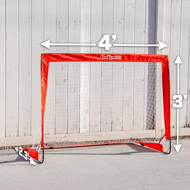 Ensemble de hockey de rue GoSports - Comprend une cage pop-up et 2 crosses de hockey avec 2 balles de hockey de rue
