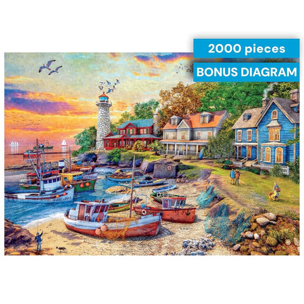 Buffalo Games - American Harbor Town - 2000 Piece Jigsaw Puzzle