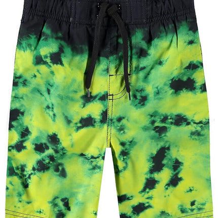 Caleçon de bain Kanu Surf Echo à séchage rapide UPF 50+ pour garçons, Vibration Black/Green, 14-16