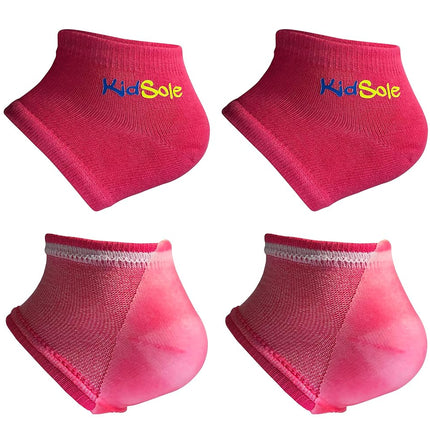 KidSole Gel Heel Strap for Kids with Heel Sensitivity from Severs Disease, Plantar Fasciitis. (Black) (Kids Size 1-6, Pink)