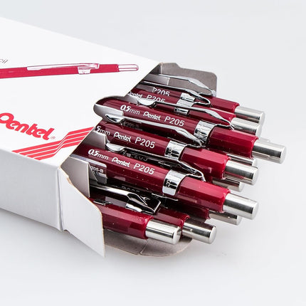 Pentel Sharp Automatic Pencil, 0.5mm, Burgundy Barrel, Box of 12 (P205B)
