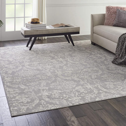 Nourison JUB09 Jubilant Vintage Damask Ivory/Pink Area Rug Runner 2'3" x 7'3", 2'x7',