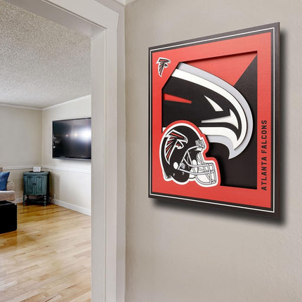 YouTheFan NFL Atlanta Falcons Serie de arte de pared con logotipo 3D - 12x12