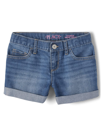 The Children's Place Girls' Roll Cuff Shortie, Ros