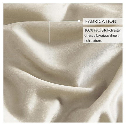 Elrene Home Fashions Colette Faux-Silk Blackout Window Curtain, 52 in x 95 in (1 Panel), Ivory