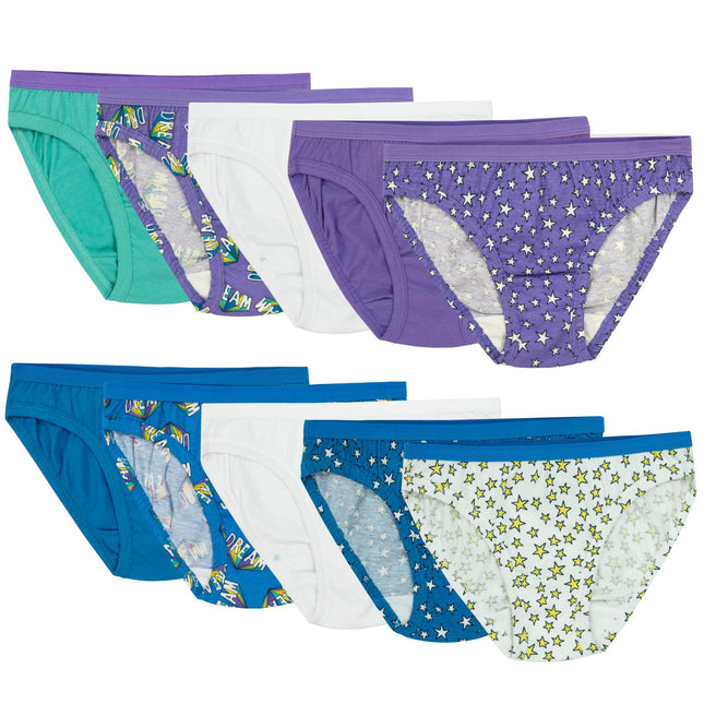 Fruit of the Loom Girls' Cotton Bikini Underwear, 