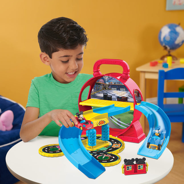 Disney Junior Mickey Mouse Stow ’n Go Garage, Figure and Vehicle Playset, Officially Licensed Kids Toys for Ages 3 Up, Gifts and Presents