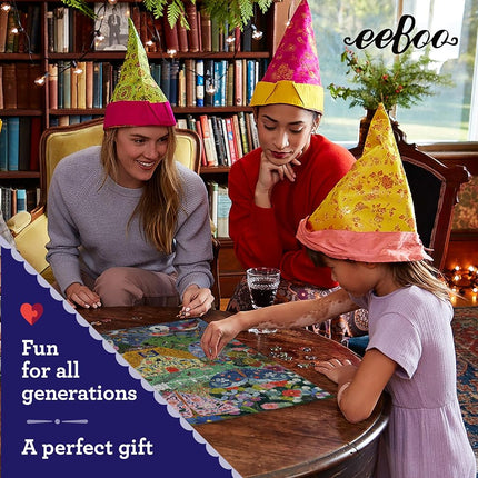 eeBoo: Piece and Love Venice Open Market 1000-piece Square Adult Jigsaw Puzzle, Jigsaw Puzzle for Adults and Families, Includes Glossy, Sturdy Pieces and Minimal Puzzle Dust
