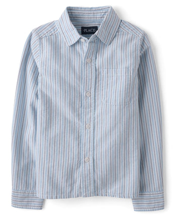 The Children's Place Boys Long Sleeve Oxford Butto