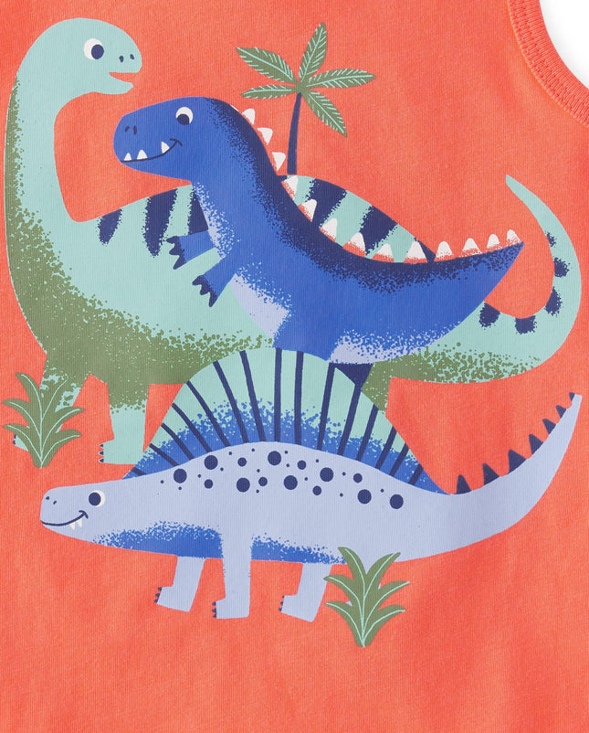 The Children's Place Boys' and Toddler Assorted Tank Top, Dinos 3-Pack, 9-12 Months