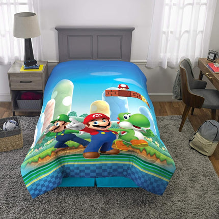 Franco Parure de lit réversible en microfibre ultra douce, lit jumeau/double, Mario