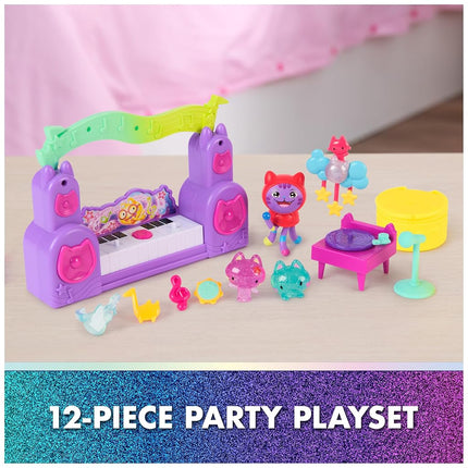 Gabby's Dollhouse: The Movie, Paw-Some Party Story Set with DJ Catnip, 2 Eraser Cat Toy Figures & Accessories, Kids Toys for Girls & Boys Ages 3 and Up