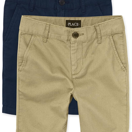 The Children's Place Short chino uniforme garçon, lot de deux, couleurs assorties, 12