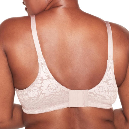 Bali Women's Double Support Wireless, Lace Bra with Stay-in-Place Straps, Full-Coverage, Gloss, 36D