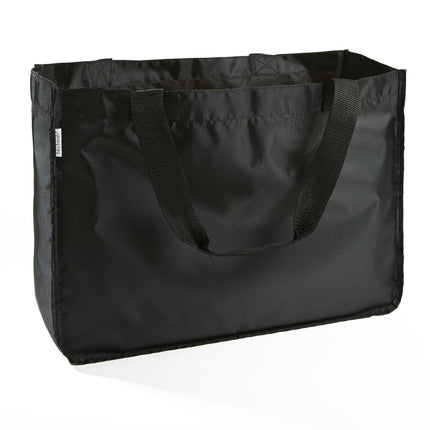 Fit & Fresh, Black Set of 3 Grocery Totes with Handles, Reusable, Eco-Friendly, Nylon