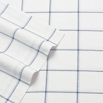Nautica - King Sheet Set, Cotton Percale Bedding Set, Crisp & Cool, Lightweight & Breathable (Plot Blue, King)