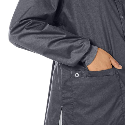WonderWink Unisex-Adult's Snap Front Jacket, Pewter, Medium