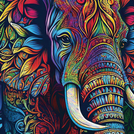 Springbok Elephant Mandala 1000 Piece Jigsaw Puzzle for Adults - Unique Cut Pieces - Made in USA