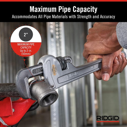 RIDGID 31095 Model 814 Aluminum Straight Pipe Wrench, 14-inch Plumbing Wrench