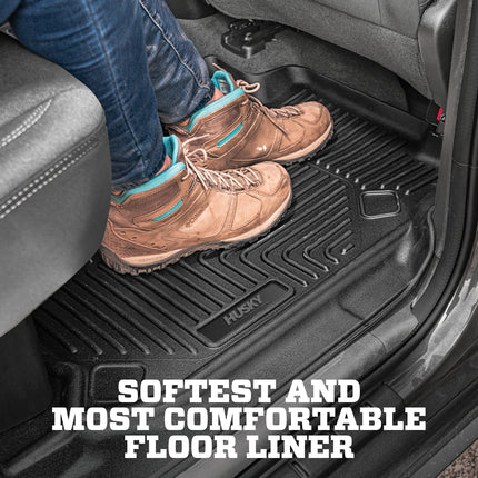 Husky Liners X-act Contour Series | 2nd Seat Floor Liner - Black | 53621 | Fits 2009-2018 Dodge Ram, 2019-2021 Dodge Ram Classic 1500 Quad Cab, 2003-2009 Dodge Ram 2500/3500 Quad Cab 1 Pcs
