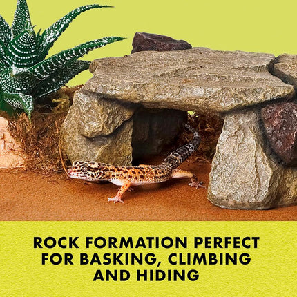 Zilla Pet Reptile Terrarium Shale Rock Den Décor, Basking Rock and Hide for Bearded Dragons and Other Reptiles, Medium
