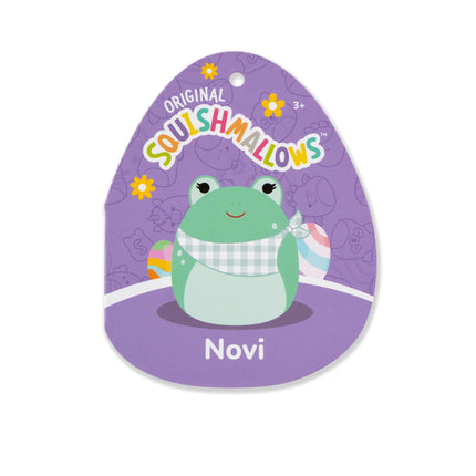 Squishmallows Original 12,7 cm Novi la rana verde azulada con bandana a cuadros – Peluche oficial de Jazwares (pequeño)