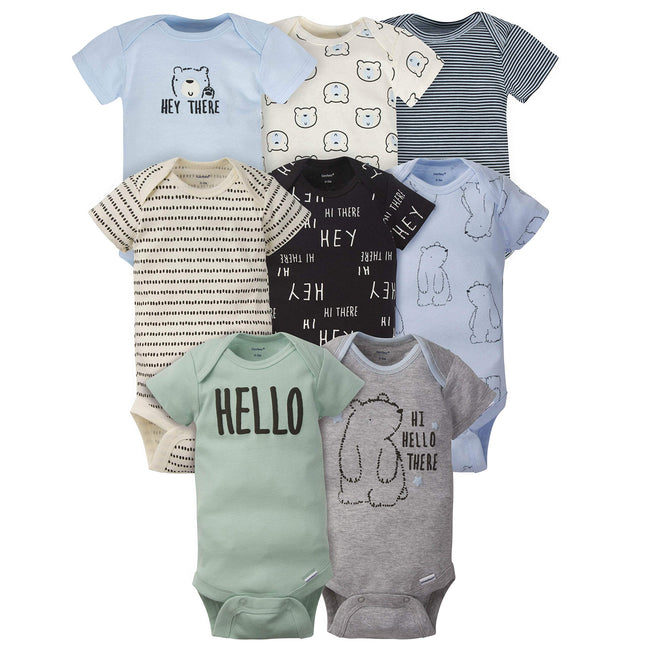 Gerber Baby Boys 8-pack Short Sleeve Onesies Bodys