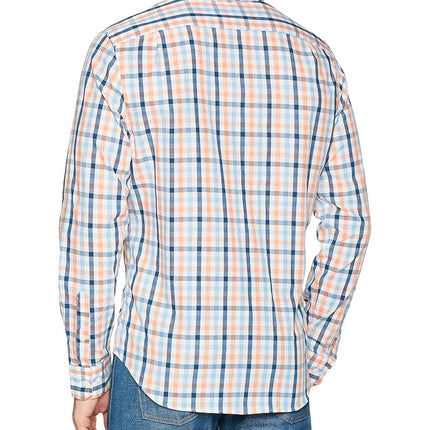 Nautica Men's Wrinkle Resistant Long Sleeve Button Front Shirt, Guava Punch, Large